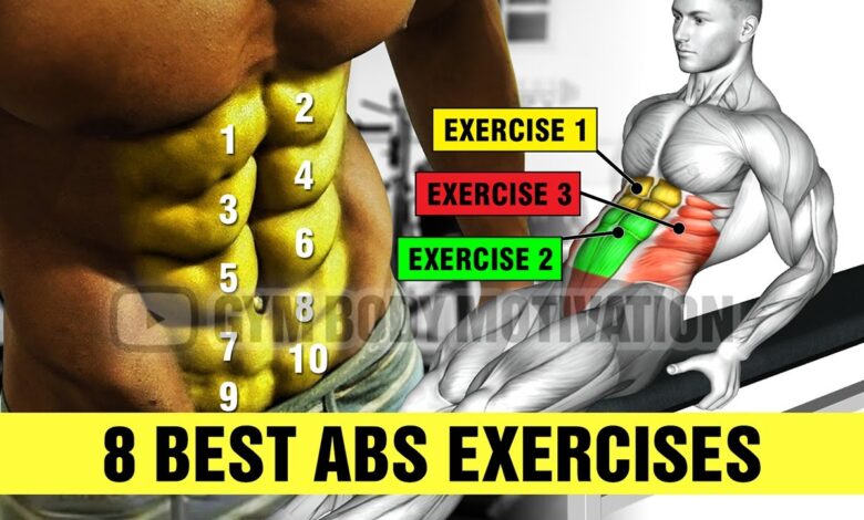 BEST 8 ABS EXERCISES for SIX PACK Gym Body