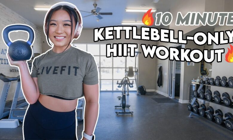 10 MINUTE FULL BODY HIIT WORKOUT KETTLEBELL ONLY