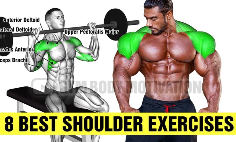 8 Fastest Effective Big Shoulder Exercises Gym Body Motivation