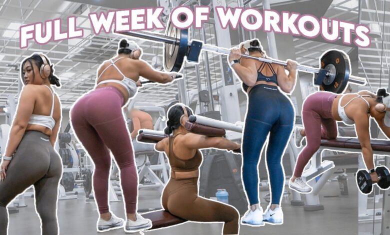 FULL WEEK OF WORKOUTS 4 Day Gym RoutineWorkout Split