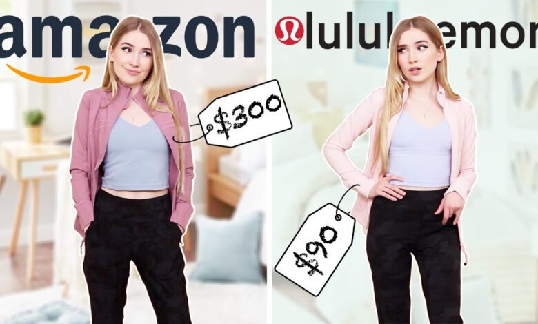 Lululemon VS Amazon Dupes side by side comparison